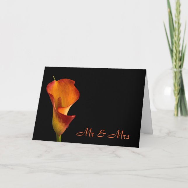 Flame Calla Lily Letterpress Thank You Card (Front)