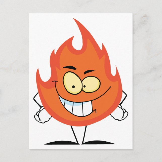 Flame Cartoon Character Postcard (Front)