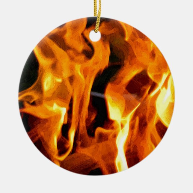 Flame Ceramic Ornament (Front)