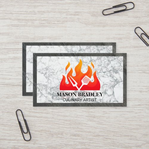 Flame  Cooking Tools  Marble and Slate Business Card