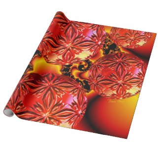 Flame Delights, Abstract Crimson Red Fire Gift Wrapping Paper