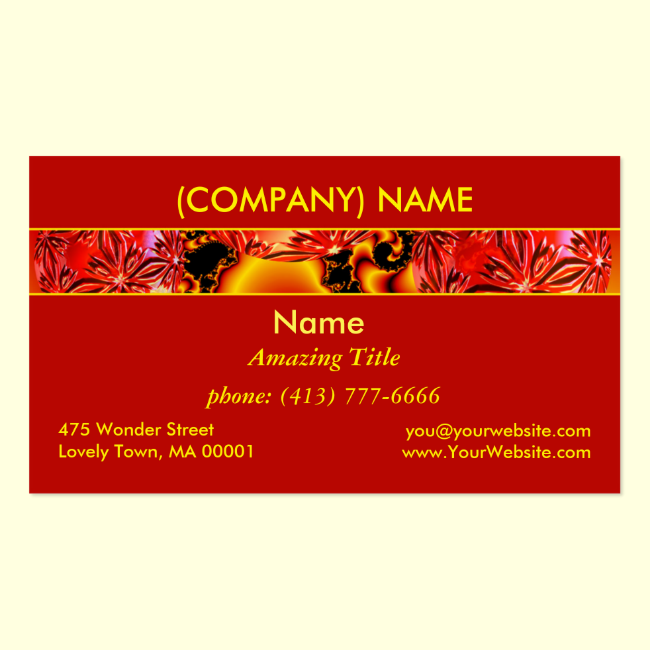 Flame Delights, Abstract Red Orange Fire Double-Sided Standard Business Cards (Pack Of 100)