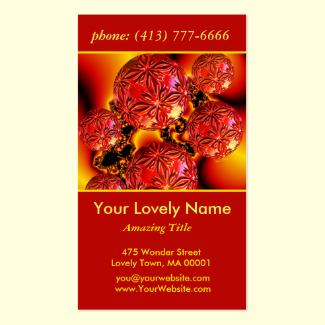 Flame Delights, Abstract Red Orange Fire Double-Sided Standard Business Cards (Pack Of 100)