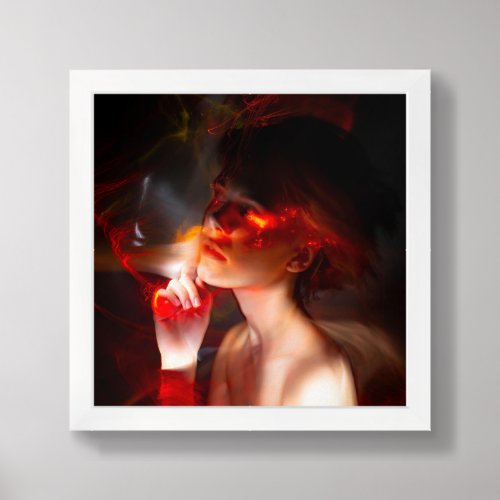 Flame Element Woman Framed Art