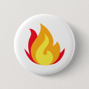 Flame Emoji Printed Button