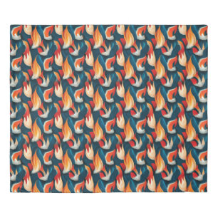 Flame Fabric   Red And Blue Repeating Pattern Duve Duvet Cover