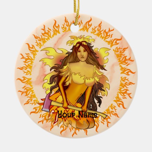 Flame Fairy firefighter ornament
