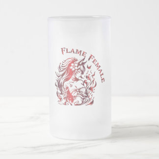 Flame Female Beer Glass Frosted Glass Beer Mug