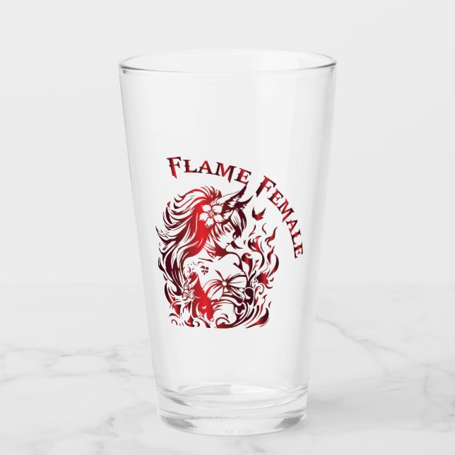 Flame Female Drinkware Glass (Front)