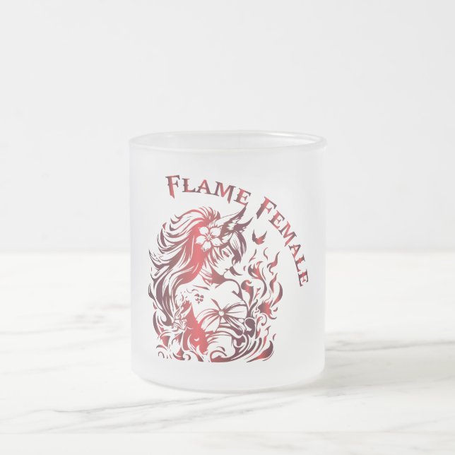 Flame Female Glass Mug (Center)