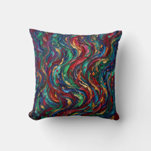 Flame Fire Dance Abstract Throw Pillow