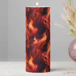 Flame Fire Pattern Pillar Candle