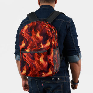 Flame Fire Pattern Printed Backpack