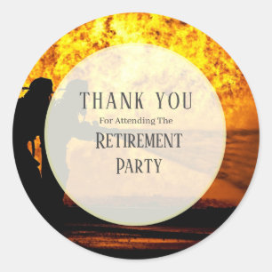 Flame Firefighers Retirement Thank You Classic Round Sticker