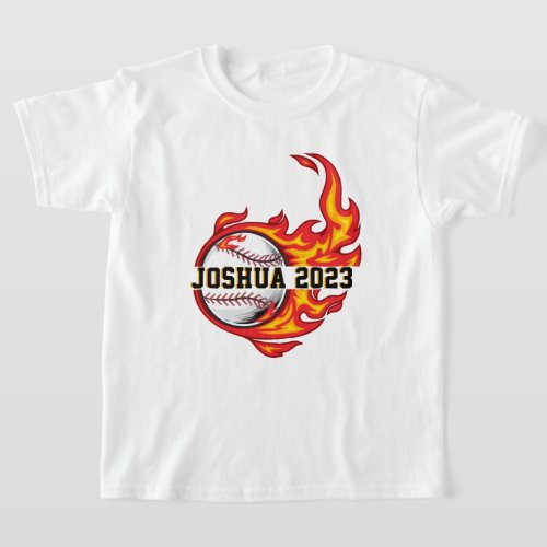 Flame Fusion Customizable Baseball on Fire T_Shirt