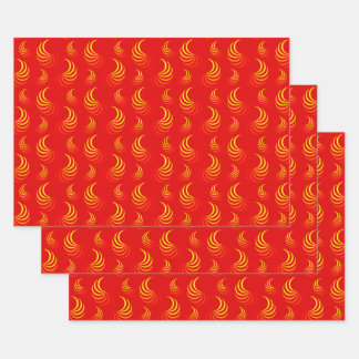 Flame gift voucher set wrapping paper sheets
