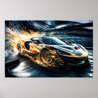 Flame Gold Racing Sports Car Drifting #2