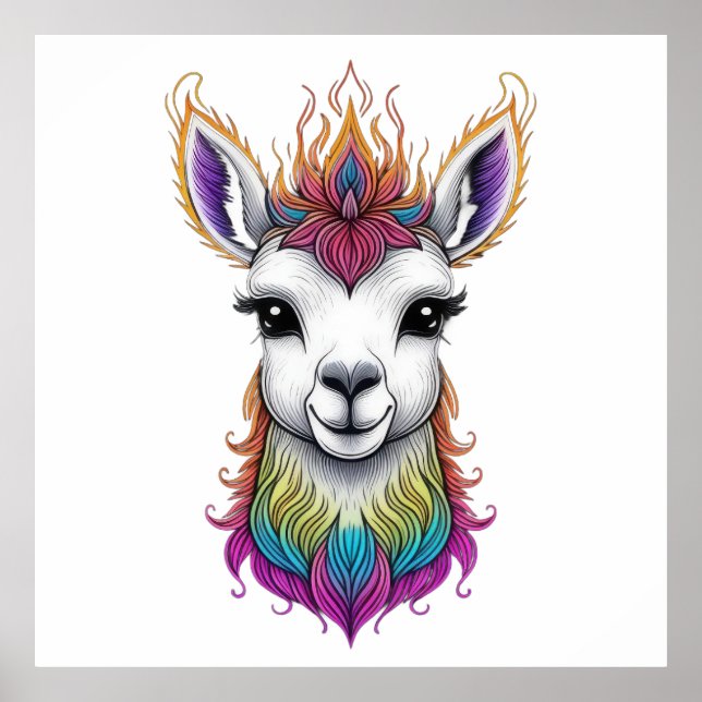 Flame-Haired Llama Poster (Front)