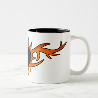 Flame Heart Tattoo Two-Tone Coffee Mug