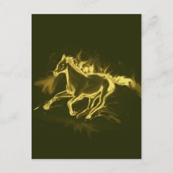 Flame Horse  Golden Postcard by MehrFarbeImLeben at Zazzle