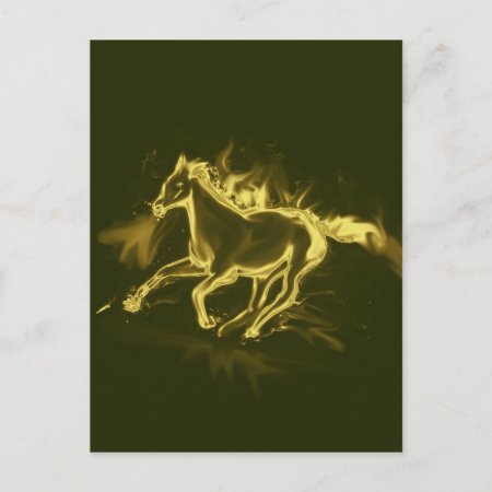 Flame Horse, Golden Postcard