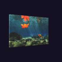 Flame in the Water Wrapped Canvas