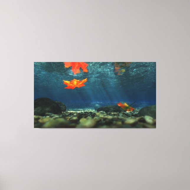 Flame in the Water Wrapped Canvas Print (Front)