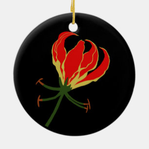 Flame Lily Ceramic Ornament