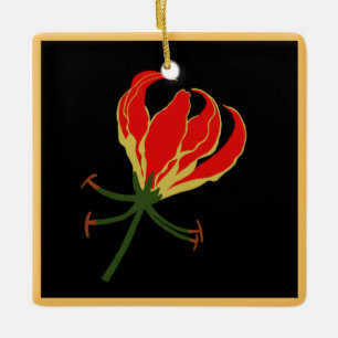 Flame Lily Ceramic Ornament