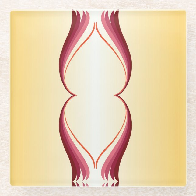 Flame Lily Glass Coaster (Front)
