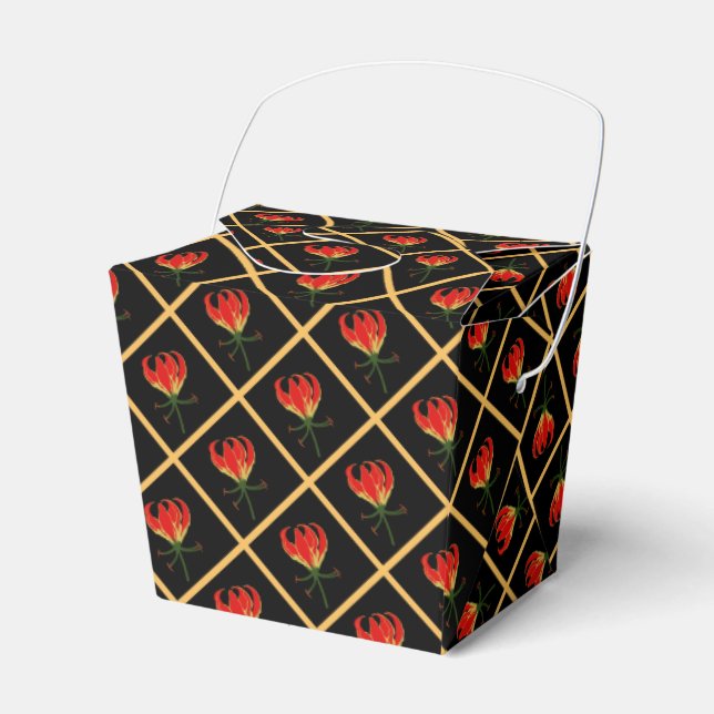 Flame Lily Gloriosa Favor Box (Front Side)