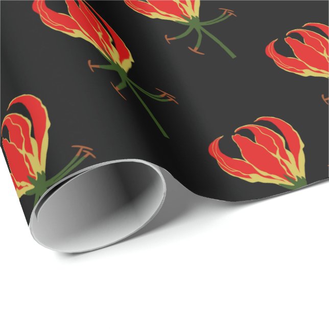 Flame Lily Gloriosa Wrapping Paper (Roll Corner)
