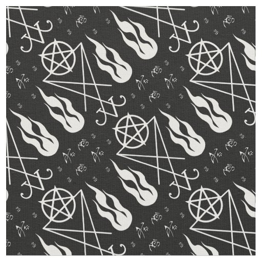 Flame Lucifer Sigil Pentagrams Occult Goth Fabric