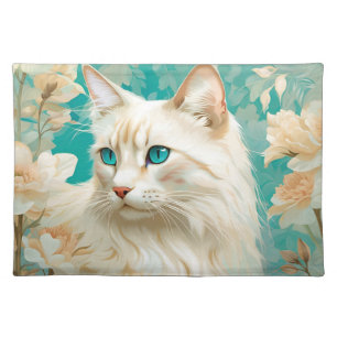 flame Lynx Point Siamese Portrait Art Cloth Placemat