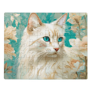 Flame Lynx Point Siamese Portrait Art Jigsaw Puzzle