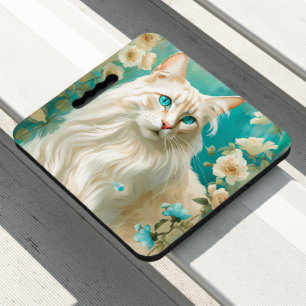 Flame Lynx Point Siamese Portrait Art Seat Cushion