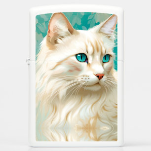 Flame Lynx Point Siamese Portrait Art Zippo Lighter