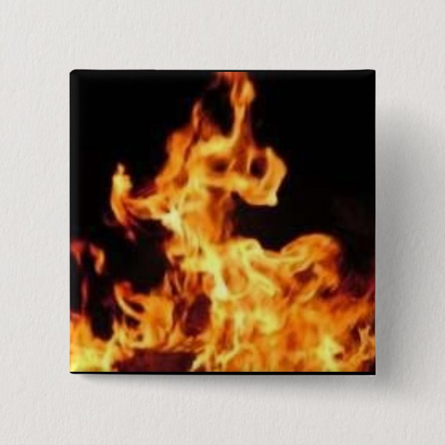 Flame novelty pinback button (Front)