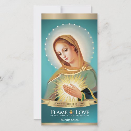 Flame of Love Mama Mary Icon with Unity Prayer Holiday Card
