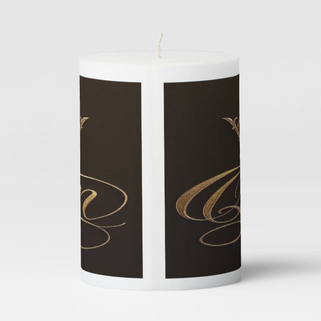“Flame of the Crown: Queen’s Pillar Candle” Pillar Candle (Back)