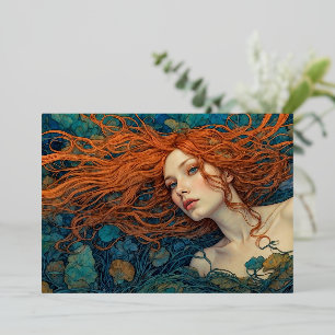 "Flame of the Tides" - A Colourful Portrait Foil Invitation