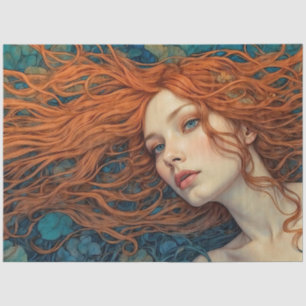 "Flame of the Tides" - A Colourful Portrait Tissue Paper