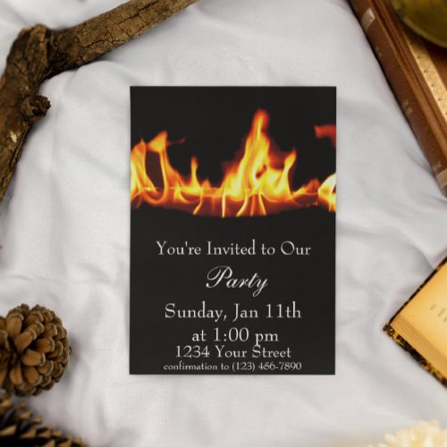 Flame On Fire Party Invite