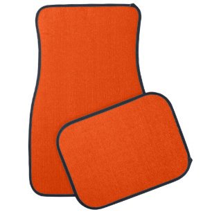 Flame Orange Solid Color Classic Elegant Car Floor Mat