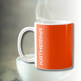 Flame Orange Solid Color Classic Personalized Coffee Mug