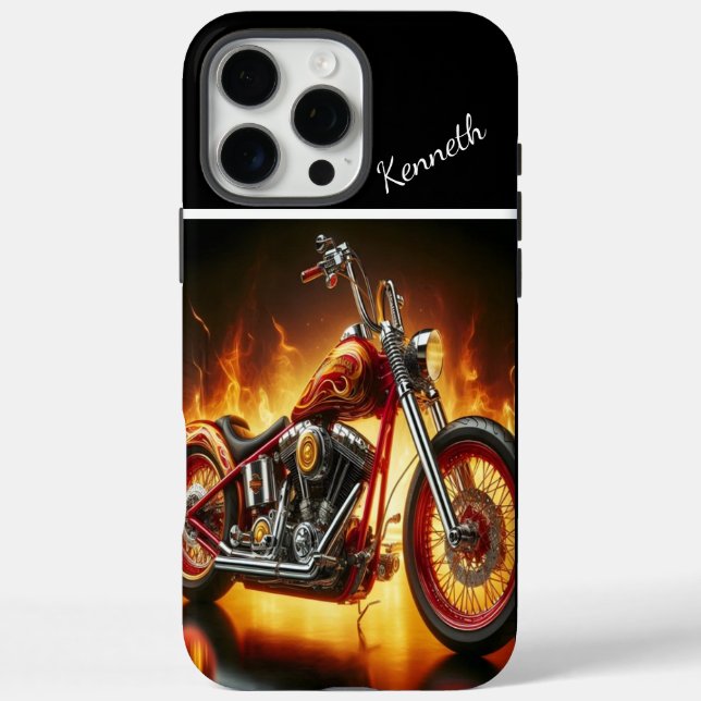 Flame-Painted Chopper Case-Mate iPhone Case (Back)