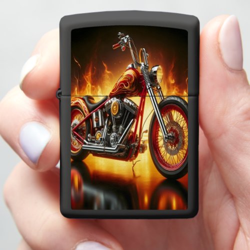 Flame_Painted Chopper Zippo Lighter