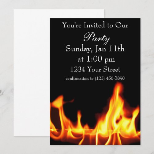 Flame party invite full