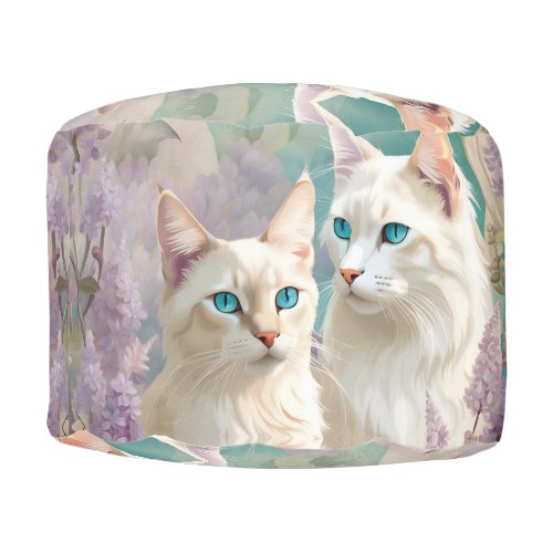 Flame point and Lilac Lynx Point Siamese Kitties Pouf