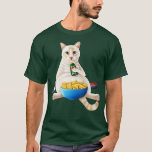 Flame point Siamese  white cat with a soda and sna T-Shirt